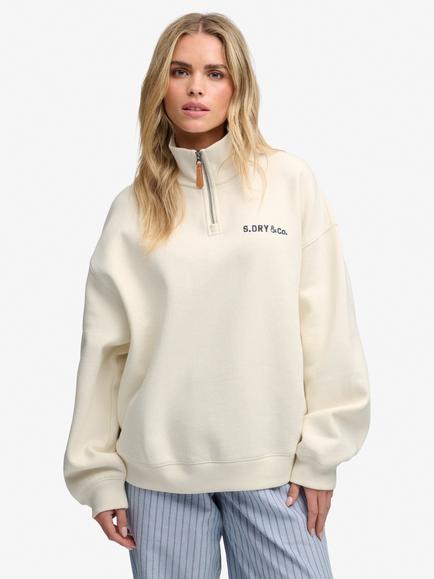 Superdry Heritage Nautical Half Zip Sweatshirt, Cream, Cream