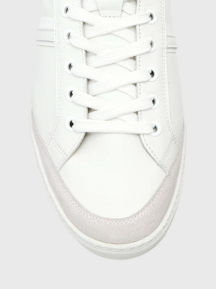 AllSaints Sheer Contrast Leather Trainers, White/Multi - view 2, White/Multi