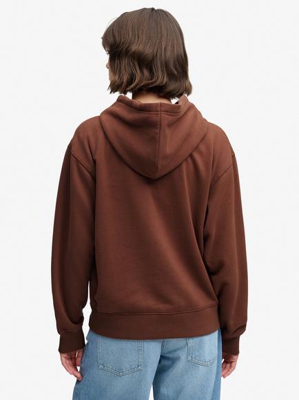 Superdry Vintage Prep Chenille Hoodie, Mocha Brown - view 2, Mocha Brown