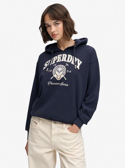 Superdry Country Crest Hoodie, Darkest Navy, Darkest Navy