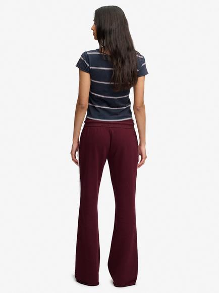 Superdry Athletic Essentials Stripe Flare Joggers, Port Red - view 2, Port Red