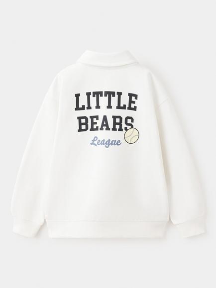 Mango Kids' Collared Relaxed Polo Sweatshirt, White - view 2, White