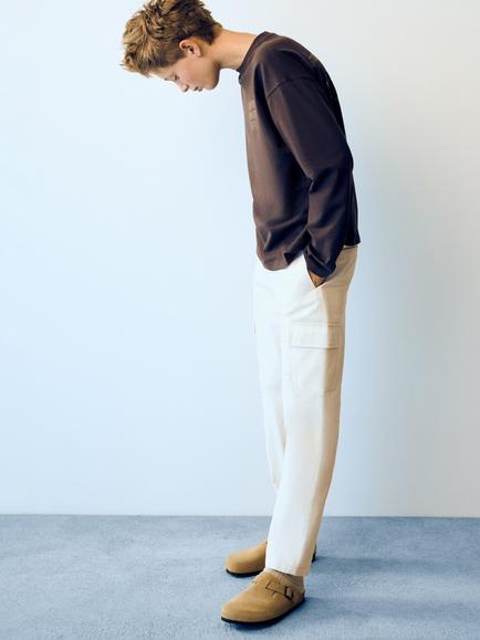Mango Kids' Cotton Cargo Trousers - view 2, Raw