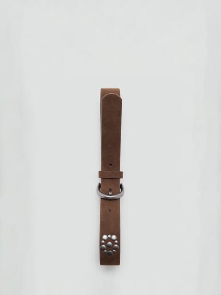 Mango Kids' Cinturon Studded Belt, Brown - view 2, Brown