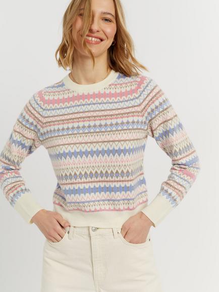 Chinti & Parker Fairisle Wool Jumper, Cream/Multi, Cream/Multi