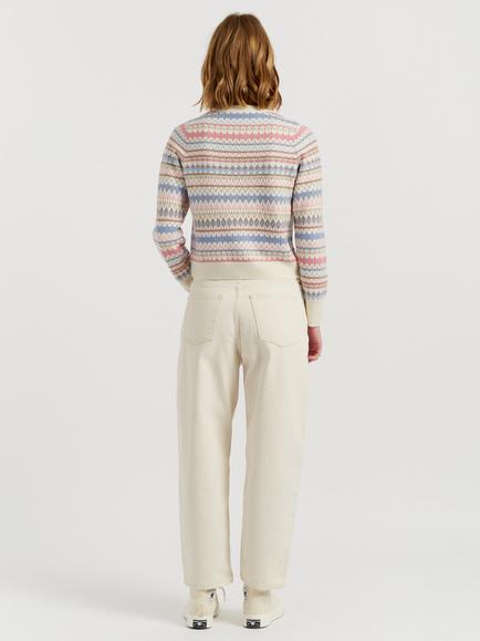 Chinti & Parker Fairisle Wool Jumper, Cream/Multi - view 2, Cream/Multi