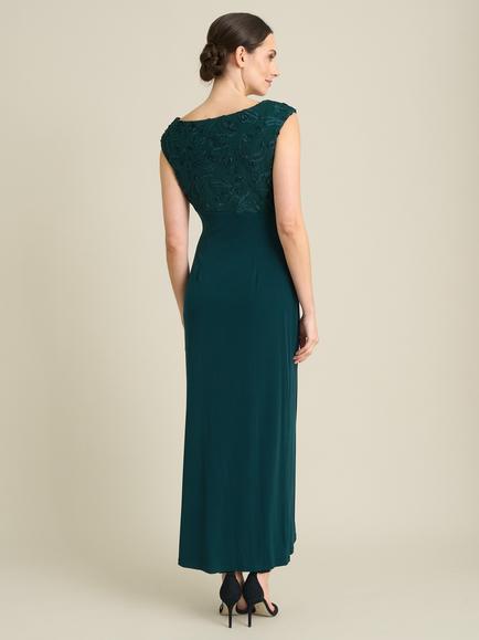 Gina Bacconi Jacy Embroidered Bodice Maxi Dress, Green - view 2, Green