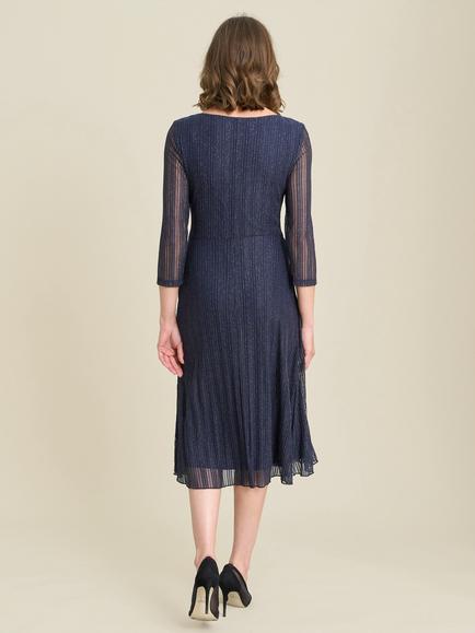 Gina Bacconi Jazmine Tie-Waist Dress, Navy - view 2, Navy