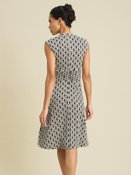 Gina Bacconi Tabby Jersey Dress, Black/Beige - view 2, Black/Beige