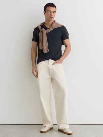 Reiss Dayton V Neck Cotton T-Shirt, Navy, Navy