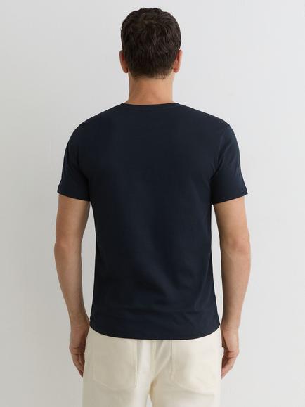 Reiss Dayton V Neck Cotton T-Shirt, Navy - view 2, Navy