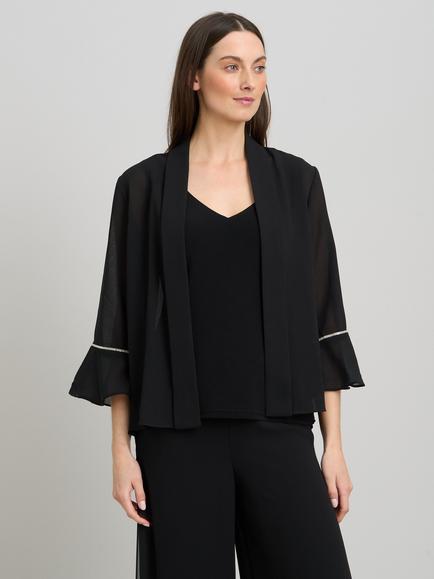 Gina Bacconi Jessa Sheer Sleeve Jacket, Black, Black
