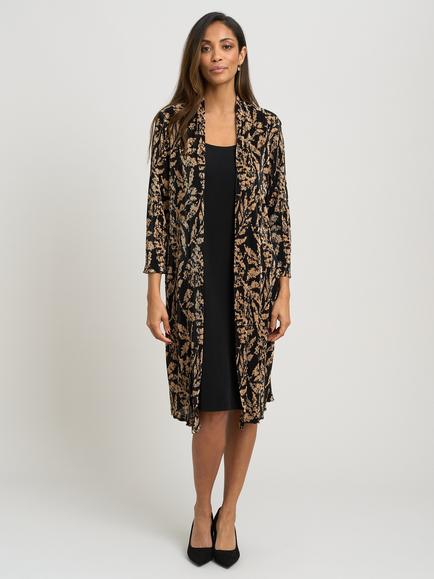 Gina Bacconi Precious Mock Dress And Jacket, Black/Beige, Black/Beige