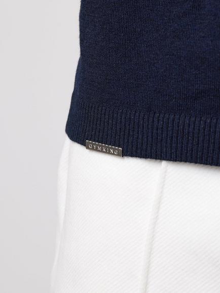 Gym King Portals Knitted Short Sleeve Tipped Polo Shirt, Navy - view 2, Navy