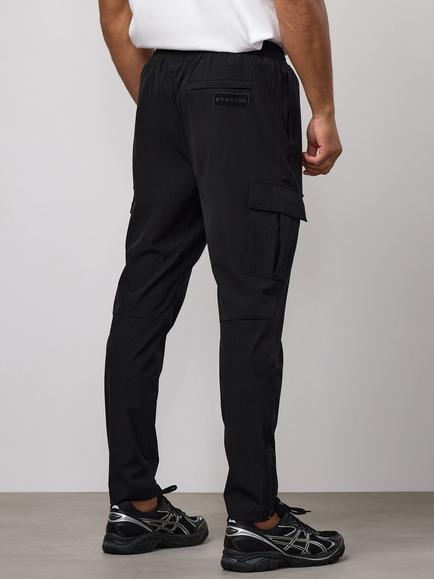 Gym King Regular Tapered Cargo Trousers, Black - view 2, Black