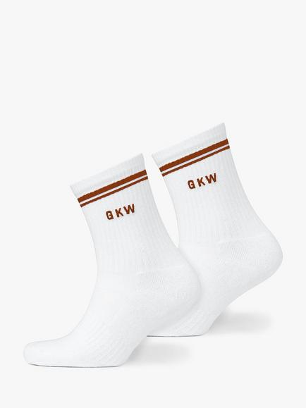 Gym King Cotton Rich Tipping Crew Socks, Pack of 3, White/Black/Chestnut - view 2, White/Black/Chestnut