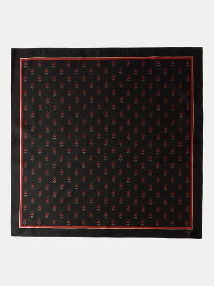 Jigsaw Geo Foulard Pure Silk Square Scarf, Black, Black