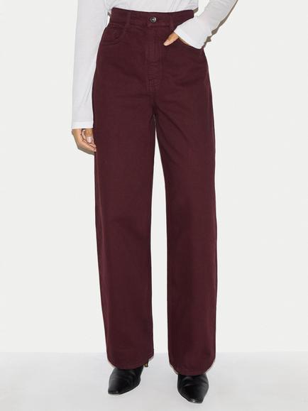 Jigsaw Lucia High Waisted Jeans, Burgundy, Burgundy