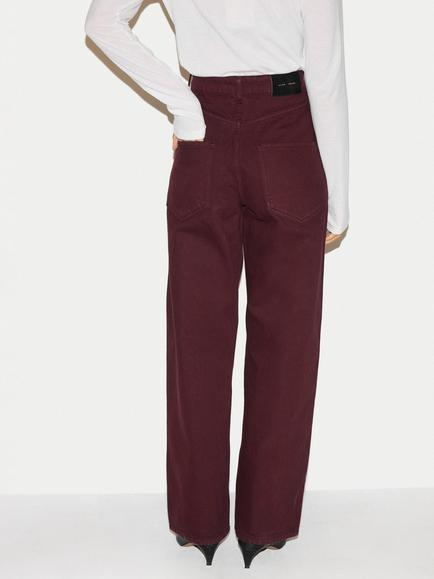 Jigsaw Lucia High Waisted Jeans, Burgundy - view 2, Burgundy