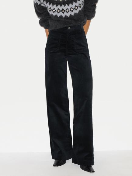 Jigsaw Rhea Velvet Patch Pocket Jeans, Black, Black