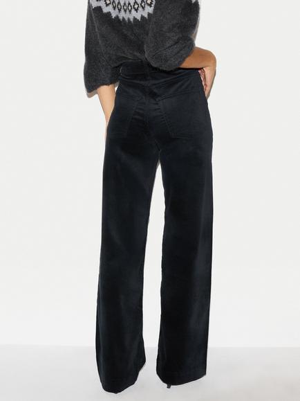 Jigsaw Rhea Velvet Patch Pocket Jeans, Black - view 2, Black