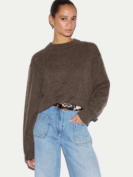 Jigsaw Merino Wool Rich with Cashmere Relaxed Jumper, Brown