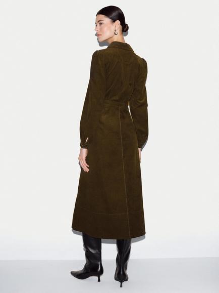 Jigsaw Baby Corduroy Midi Dress - view 2, Olive