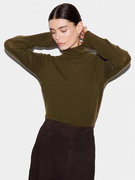 Jigsaw Cloud Cashmere Holden Roll Neck Jumper, Khaki