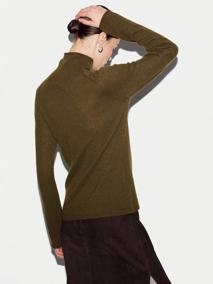 Jigsaw Cloud Cashmere Holden Roll Neck Jumper - view 2, Khaki