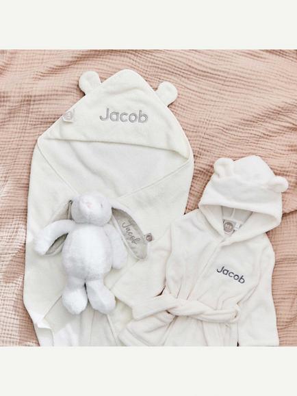 My 1st Years Personalised Splash, Snuggle and Cuddle Gift Set, Ivory, Ivory
