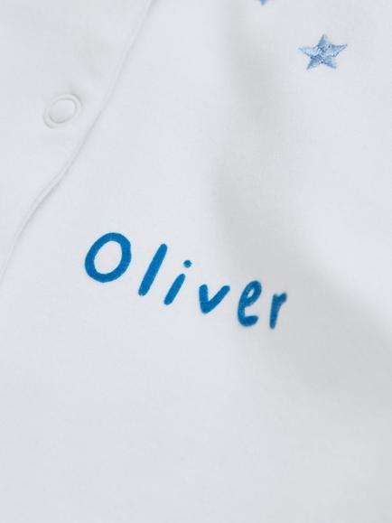 My 1st Years Personalised Star Jersey Sleepsuit, Multi - view 2, Multi