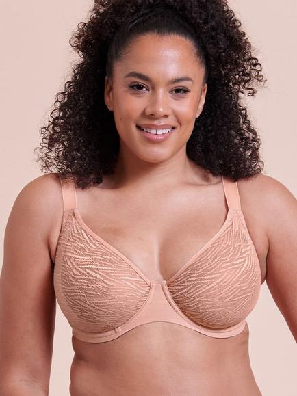 Curvy Kate Smoothie Lace Moulded Balcony Bra, Latte - view 2, Latte