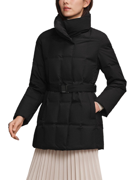 Bosideng Belted Goose Down Puffer Jacket, Black, Black