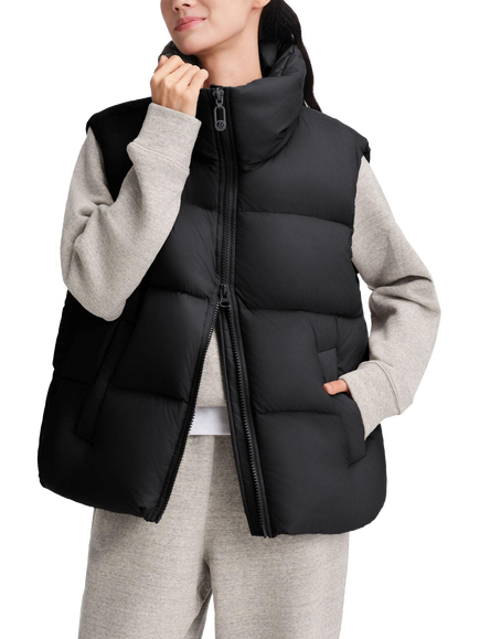 Bosideng Relaxed Fit Stand Collar Puffer Gilet, Black, Black