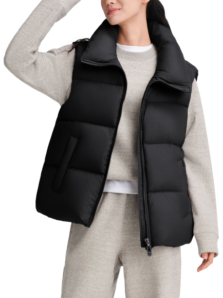 Bosideng Relaxed Fit Stand Collar Puffer Gilet, Black - view 2, Black