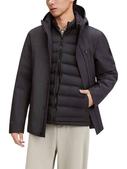 Bosideng 3-in-1 Business Hooded Down Jacket, Mountain Grey, Mountain Grey