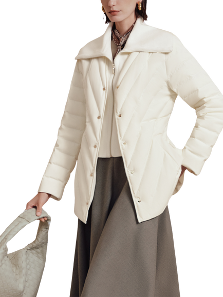 Bosideng Lapel Collar Goose Down Jacket - view 2, Cream