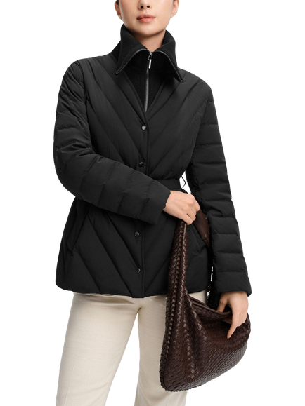 Bosideng Lapel Collar Goose Down Jacket, Black