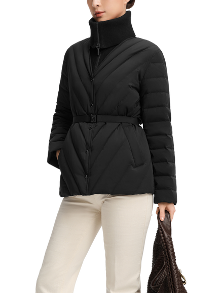 Bosideng Lapel Collar Goose Down Jacket - view 2, Black