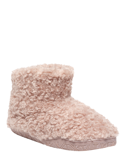 Bedroom Athletics Lauren Luxury Borg Fleece Short Slipper Boots - view 2, Dusky Pink
