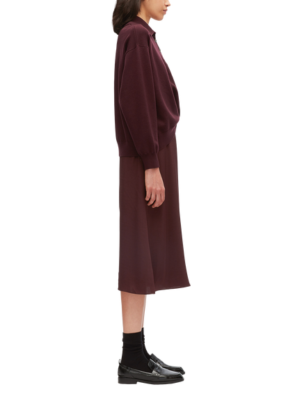 3.1 Phillip Lim Long Sleeve Polo Wool Blend Midi Dress, Burgundy - view 2, Burgundy