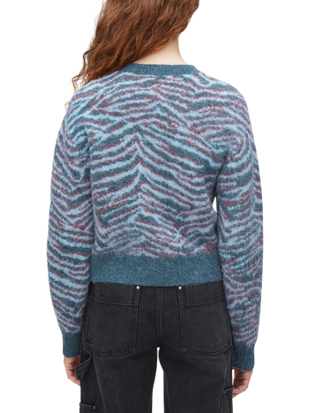 3.1 Phillip Lim Tiger Print Cardigan, Blue/Multi - view 2, Blue Multi