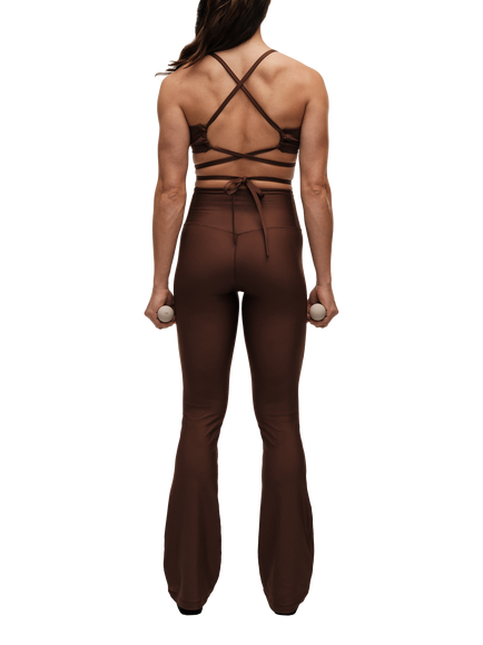 Casall Flare Pants High Waisted Leggings, Dark Brown - view 2, Dark Brown
