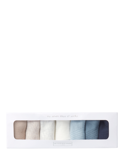 The White Company Baby My First Socks Gift Set, Blue - view 2, Blue