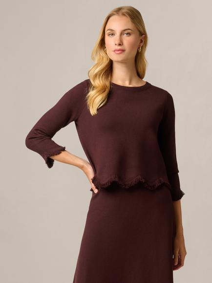Adrianna Papell Fringe Pullover Jumper, Chocolate, Chocolate