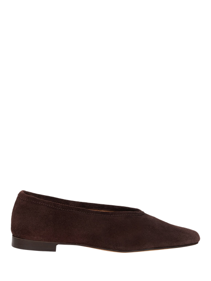 Bobbies Edie Suede Ballerina Pumps, Truffle Brown, Truffle Brown