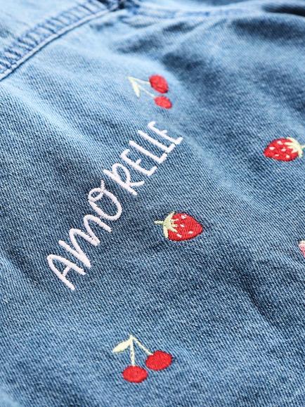 My 1st Years Personalised Fruit Denim Jacket, Blue Denim - view 2, Blue Denim