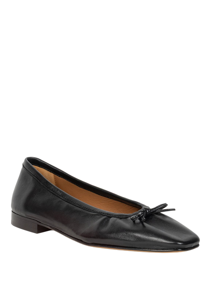 Bobbies Mari Leather Ballerina Pumps - view 2, Passion Black