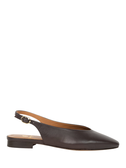 Bobbies Anouk Square Toe Slingback Ballet Flats, Ristretto