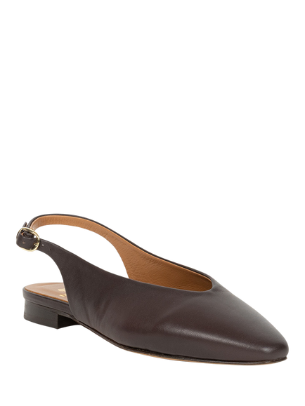 Bobbies Anouk Square Toe Slingback Ballet Flats - view 2, Ristretto